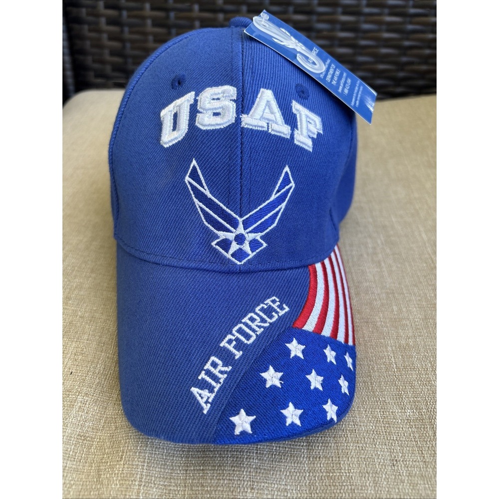 US Air Force Hat Adult One Size Blue Baseball Cap Adjustable Embroidered NWT